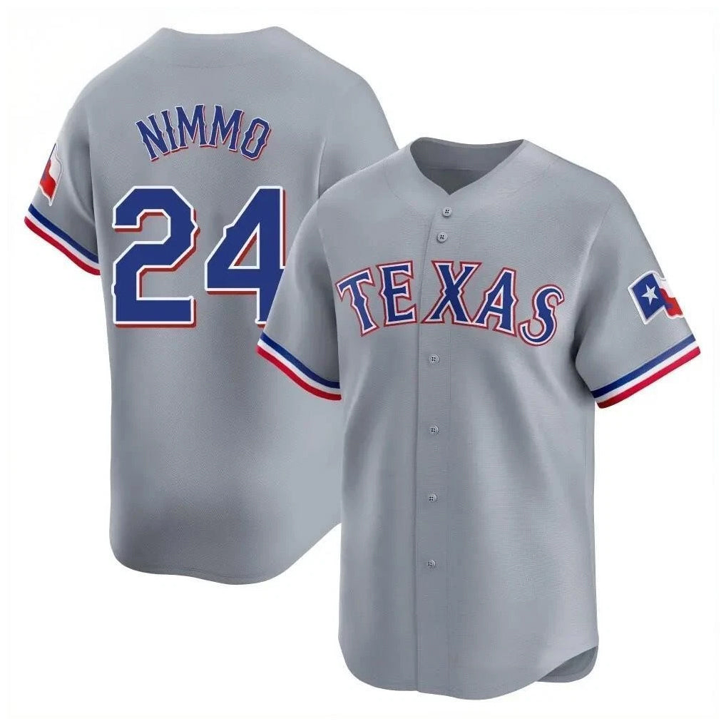 Choea T.Rangers #24 Brandon Nimmo Player Gray Home Limited Stitched Jerseys