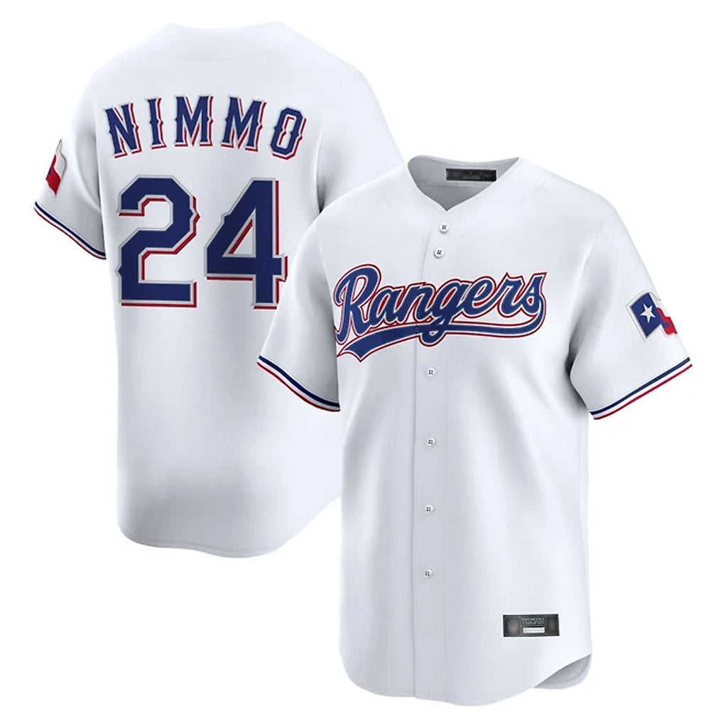 Choea T.Rangers #24 Brandon Nimmo Player White Home Limited Stitched Jerseys
