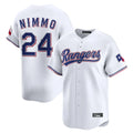 Choea T.Rangers #24 Brandon Nimmo Player White Home Limited Stitched Jerseys