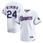Choea T.Rangers #24 Brandon Nimmo Player White Home Limited Stitched Jerseys