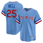 Choea T.Rangers #25 Buddy Bell Player Blue Home City Connect Limited Stitched Jerseys