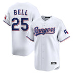 Choea T.Rangers #25 Buddy Bell Player White Home Limited Stitched Jerseys