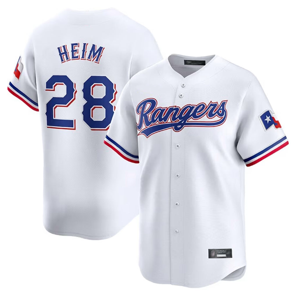 Choea T.Rangers #28 Jonah Heim Player White Home Limited Stitched Jerseys