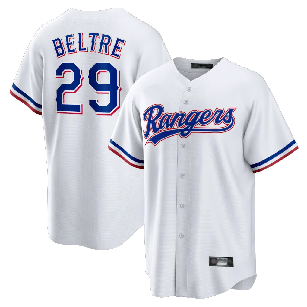 Choea T.Rangers #29 Adrian Beltre Player White Home Game Stitched Jerseys