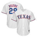 Choea T.Rangers #29 Adrian Beltre Player White Majestic Home Cool Stitched Jerseys