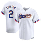 Choea T.Rangers #2 Marcus Semien Player Gold Collection Limited White Stitched Jerseys