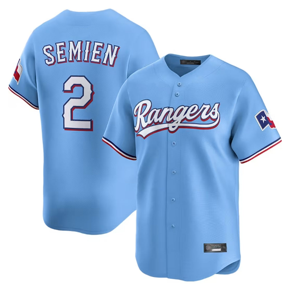 Choea T.Rangers #2 Marcus Semien Player Light Blue Limited Home Stitched Jerseys