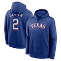 Choea T.Rangers #2 Marcus Semien Player Royal Pullover Hoodie Stitched Jerseys