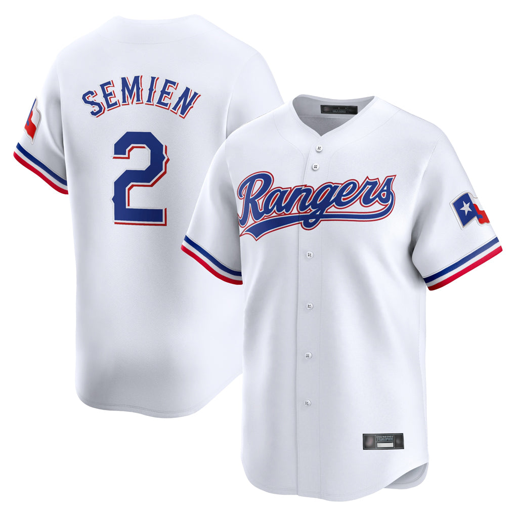 Choea T.Rangers #2 Marcus Semien Player White Home Limited Stitched Jerseys