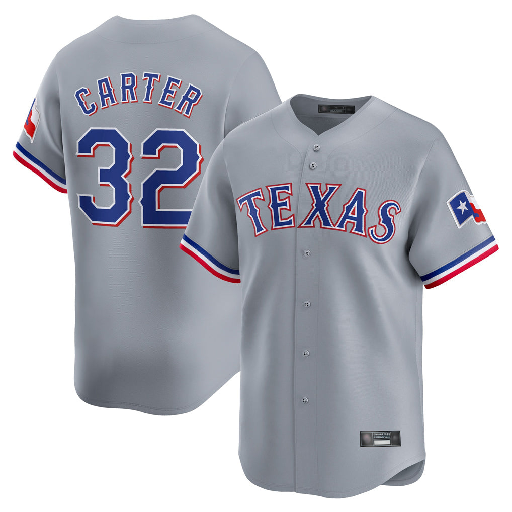 Choea T.Rangers #32 Evan Carter Player Gray Home Limited Stitched Jerseys