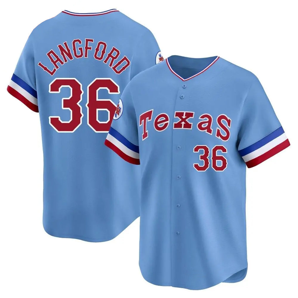 Choea T.Rangers #36 Wyatt Langford Player Blue Home City Connect Limited Stitched Jerseys