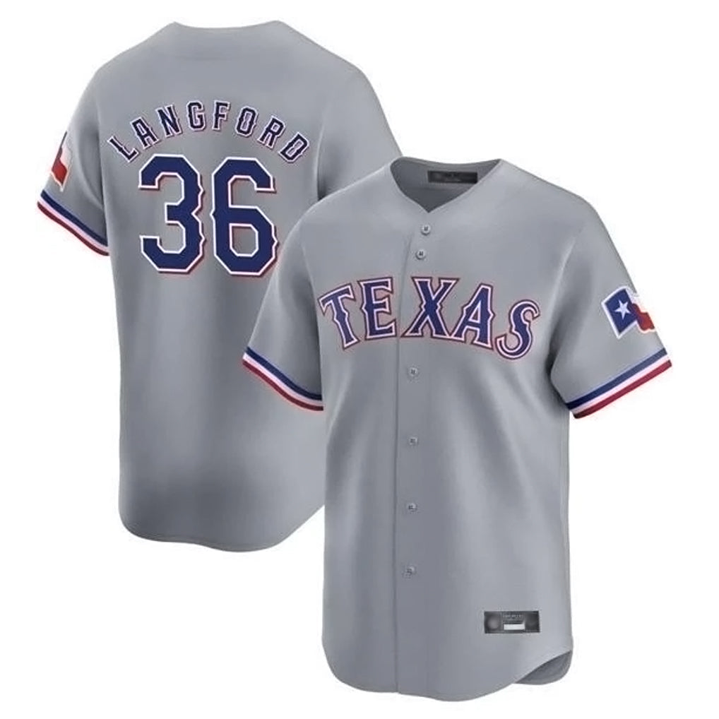 Choea T.Rangers #36 Wyatt Langford Player Gray Home Limited Stitched Jerseys
