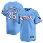 Choea T.Rangers #36 Wyatt Langford Player Light Blue Home Limited Stitched Jerseys