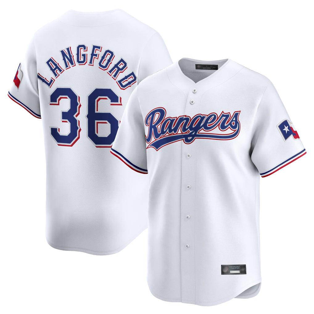 Choea T.Rangers #36 Wyatt Langford Player White Home Limited Stitched Jerseys