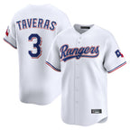 Choea T.Rangers #3 Leody Taveras Player White Home Limited Stitched Jerseys