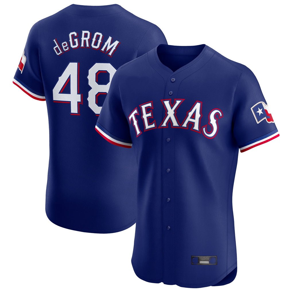 Choea T.Rangers #48 Jacob deGrom Player Royal Elite Home Limited Stitched Jerseys