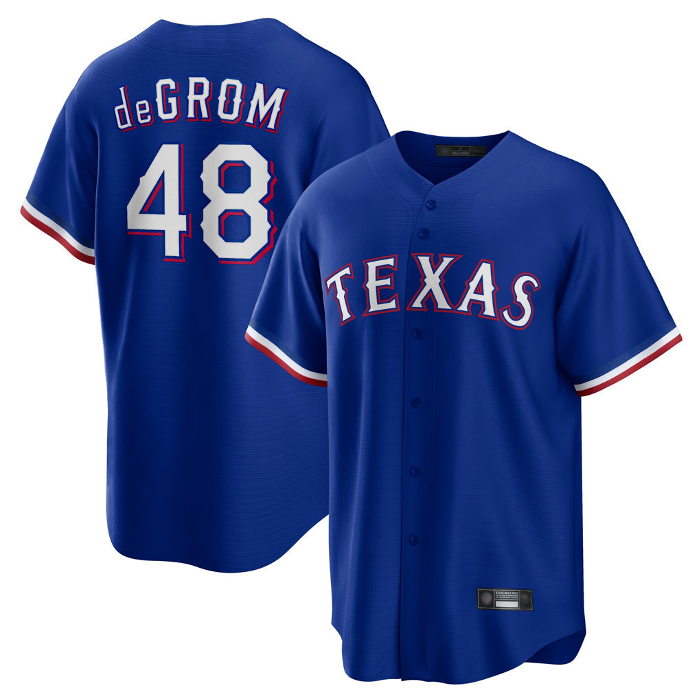 Choea T.Rangers #48 Jacob deGrom Player Royal Home Game Stitched Jerseys