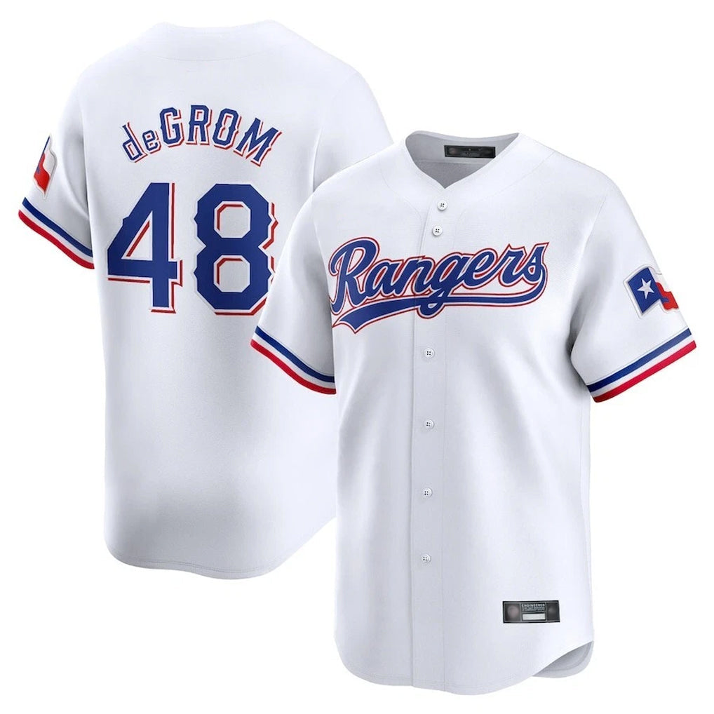 Choea T.Rangers #48 Jacob deGrom Player White Home Limited Stitched Jerseys