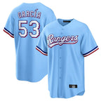 Choea T.Rangers #53 Adolis Garcia Player Light Blue Home Game Stitched Jerseys