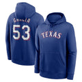 Choea T.Rangers #53 Adolis Garcia Player Royal Pullover Hoodie Stitched Jerseys