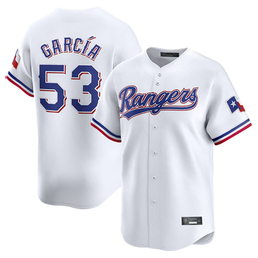 Choea T.Rangers #53 Adolis Garcia Player White Home Limited Stitched Jerseys