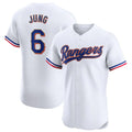Choea T.Rangers #6 Josh Jung Player Gold Collection Elite Limited White Stitched Jerseys