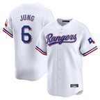Choea T.Rangers #6 Josh Jung Player White&Blue Home Limited Stitched Jerseys