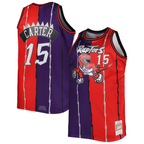 Choea T.Raptors Mitchell & Ness Purple Red Big & Tall Hardwood Classics 1998-99 Split Swingman Jerseys