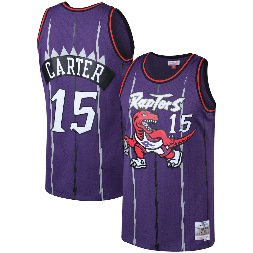 Choea T.Raptors #15 Vince Carter Mitchell & Ness Purple 199899 Big & Tall Hardwood Classics Swingman Jerseys