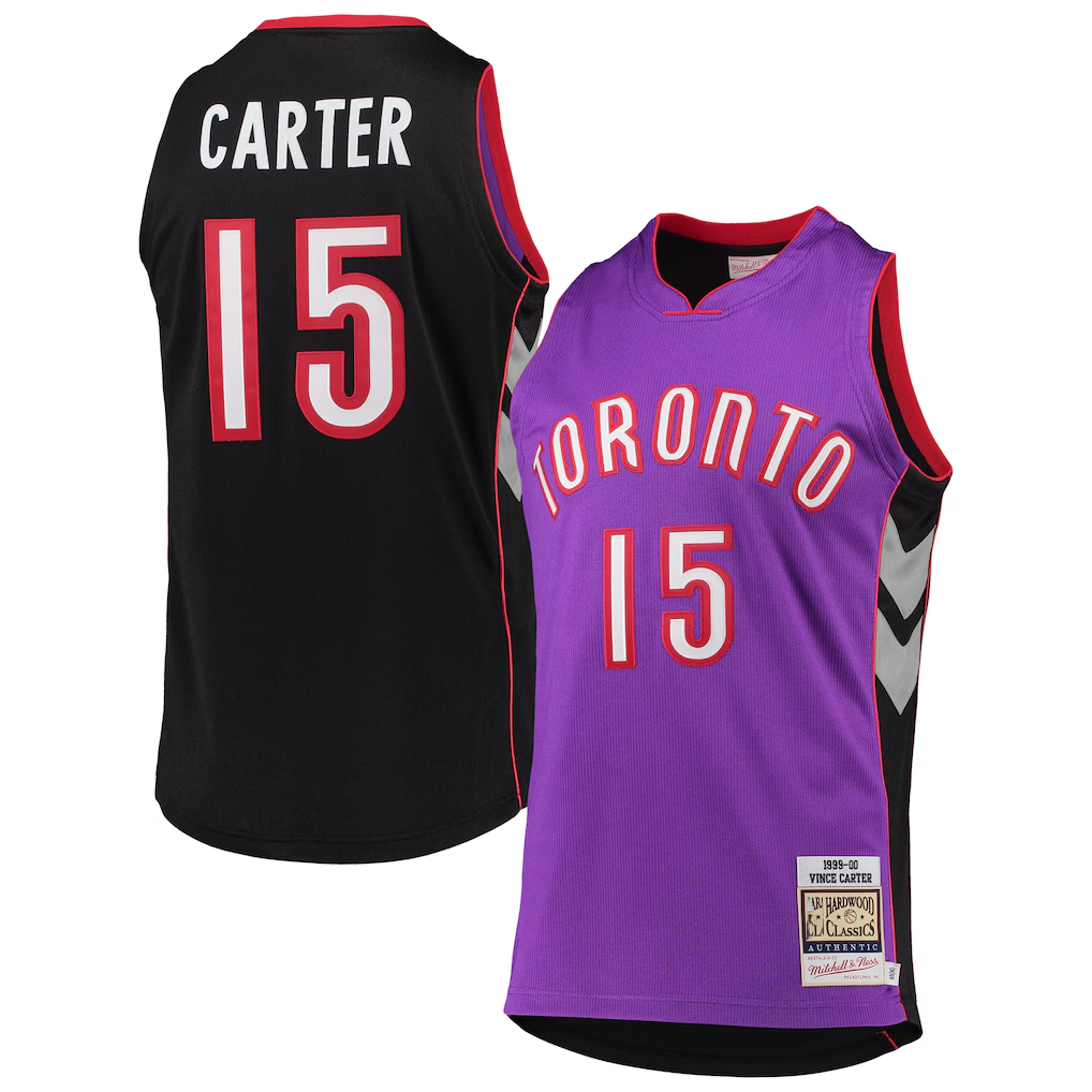 Choea T.Raptors #15 Vince Carter Mitchell & Ness Purple 19992000 Hardwood Classics Authentic Jerseys