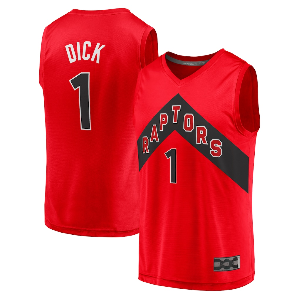 Choea T.Raptors #1 Gradey Dick Red Fast Break Player Jerseys - Icon Edition