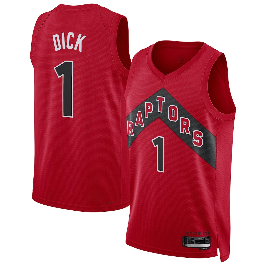 Choea T.Raptors #1 Gradey Dick Red Swingman Player Jerseys - Icon Edition