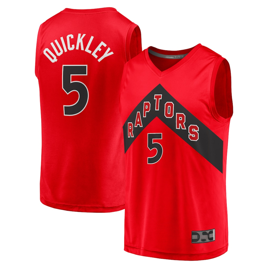 Choea T.Raptors #5 Immanuel Quickley Red Fast Break Player Jerseys - Icon Edition