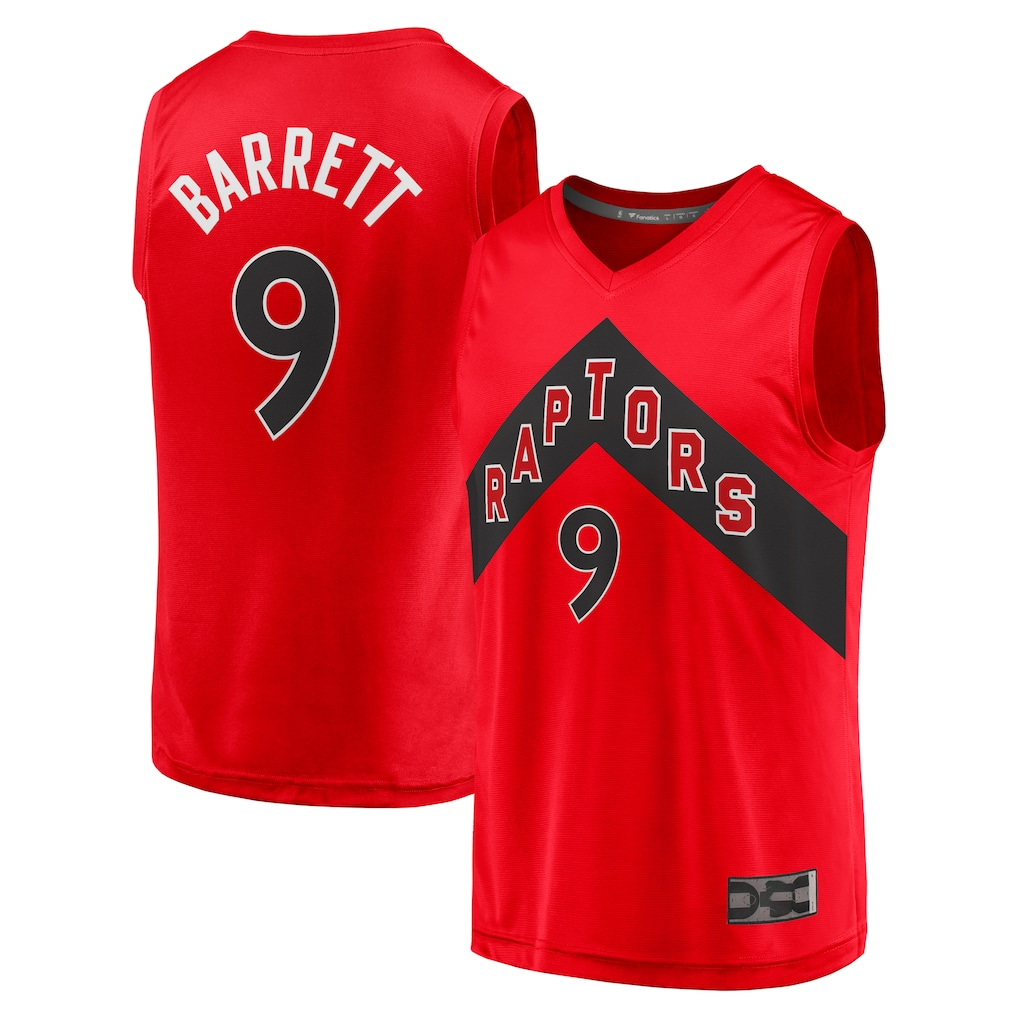 Choea T.Raptors #9 RJ Barrett Red Fast Break Player Jerseys - Icon Edition