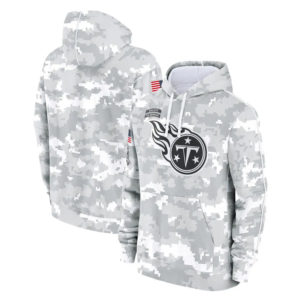 Choea T.Titans Camo Arctic Salute to Service Pullover Hoodies Home Game Blank Player Stitched Jerseys