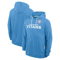 Choea T.Titans Light Blue LOGO Pullover Hoodies Home Game Blank Player Stitched Jerseys