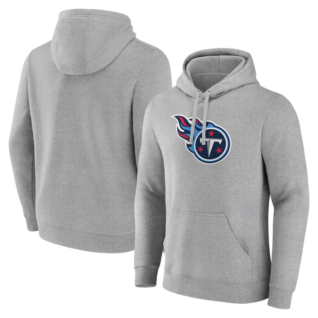 Choea T.Titans Light Gray LOGO Pullover Hoodies Home Game Blank Player Stitched Jerseys