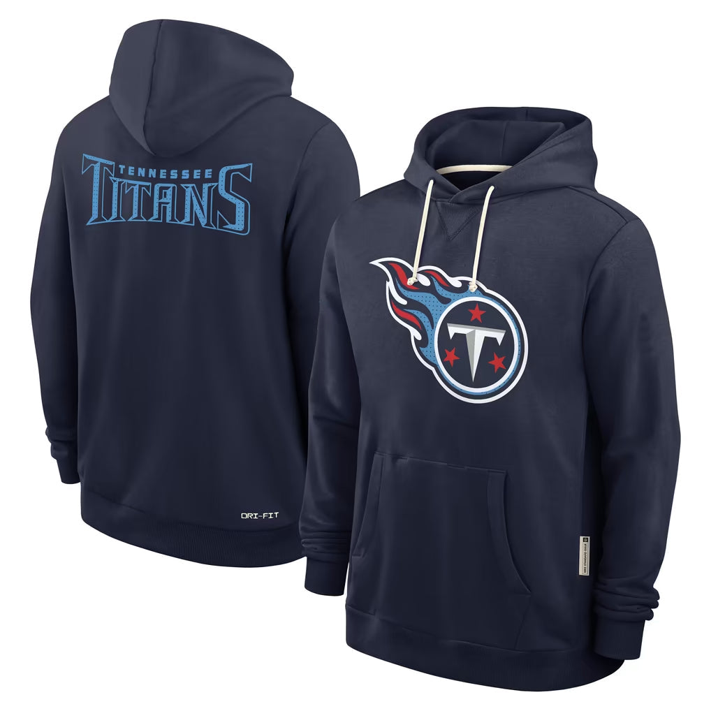 Choea T.Titans Navy LOGO Pullover Hoodies Home Game Blank Player Stitched Jerseys