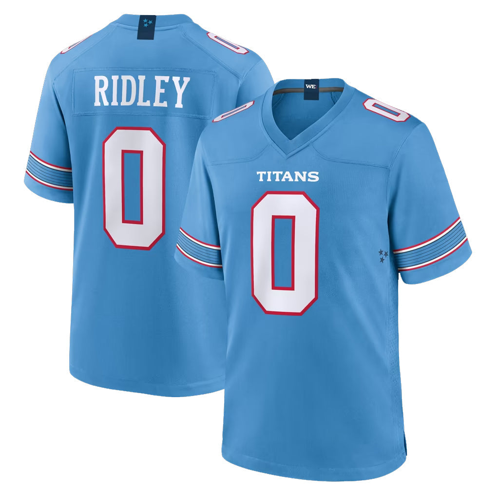 Choea T.Titans #0 Calvin Ridley Player Light Blue 2026 Game Home Stitched Jerseys