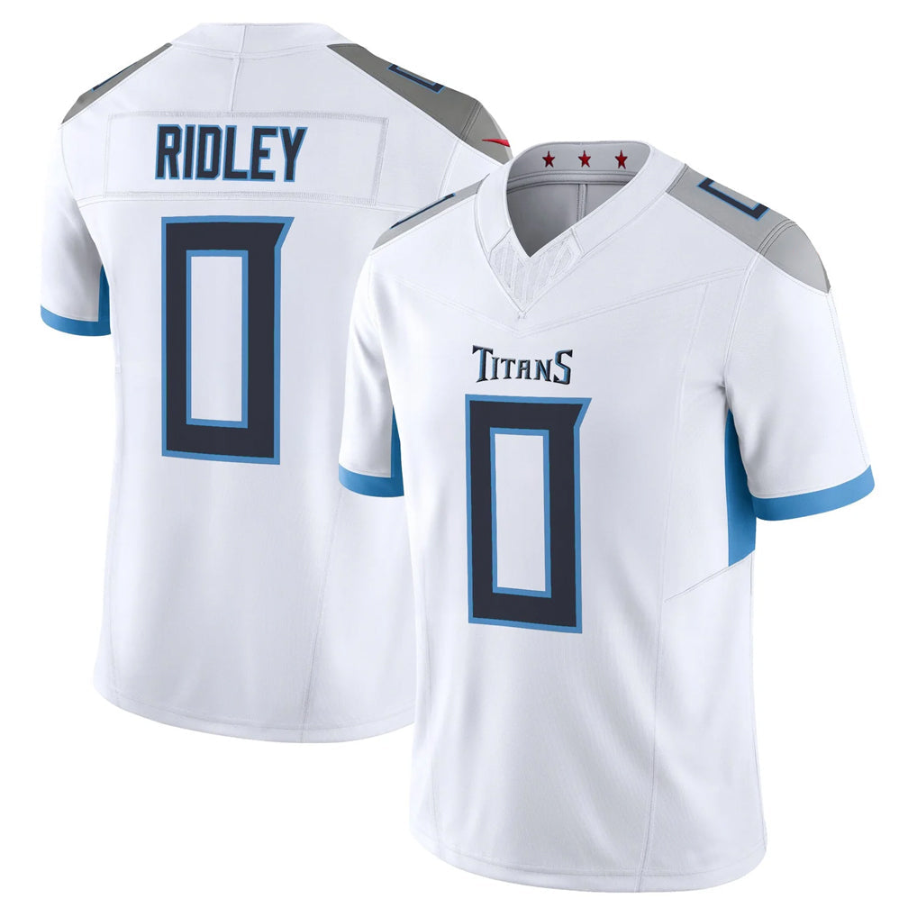 Choea T.Titans #0 Calvin Ridley Player White 2025 Vapor Limited Home Game Stitched Jerseys