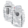 Choea T.Titans #11 Jermaine Johnson II Player Camo Arctic Salute to Service Pullover Hoodies Home Game Stitched Jerseys