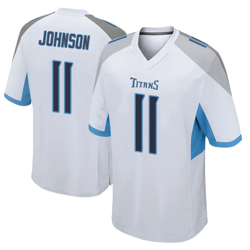 Choea T.Titans #11 Jermaine Johnson II Player White Home Game Stitched Jerseys