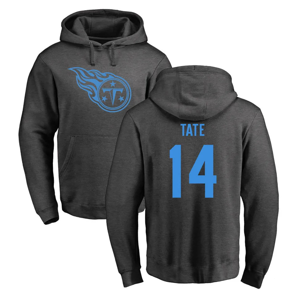 Choea T.Titans #14 Carnell Tate Player Ash One Color Pullover Hoodies Home Game Stitched Jerseys