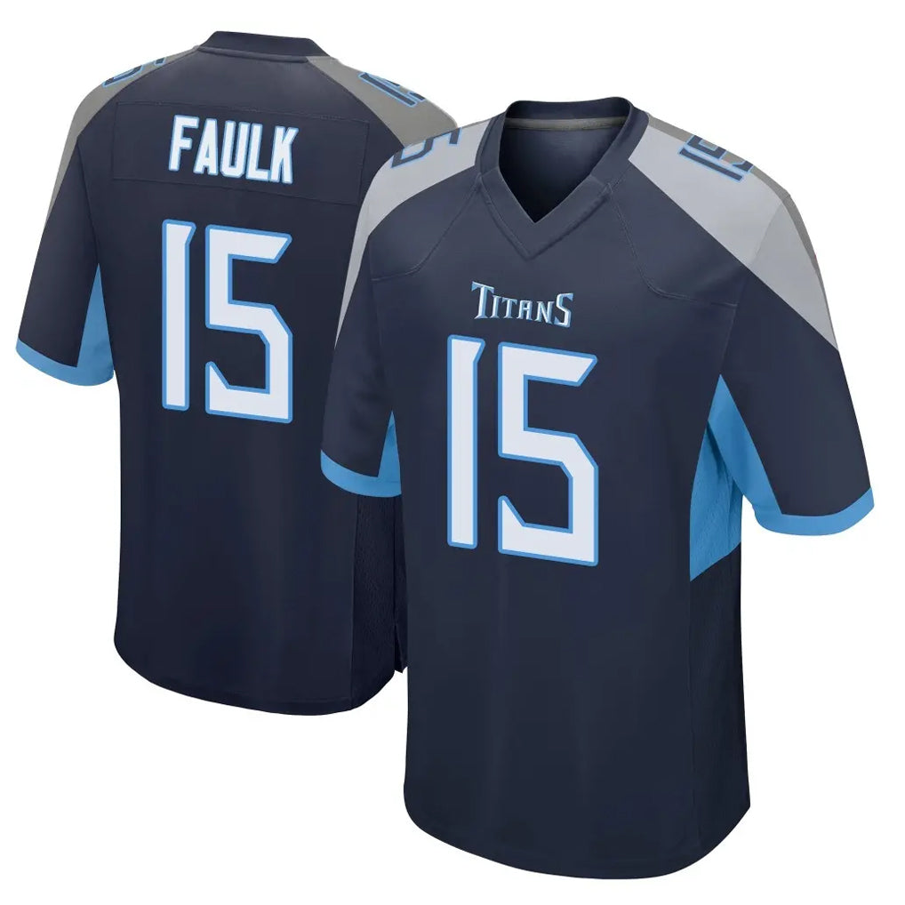 Choea T.Titans #15 Keldric Faulk Player Navy Home Game Stitched Jerseys