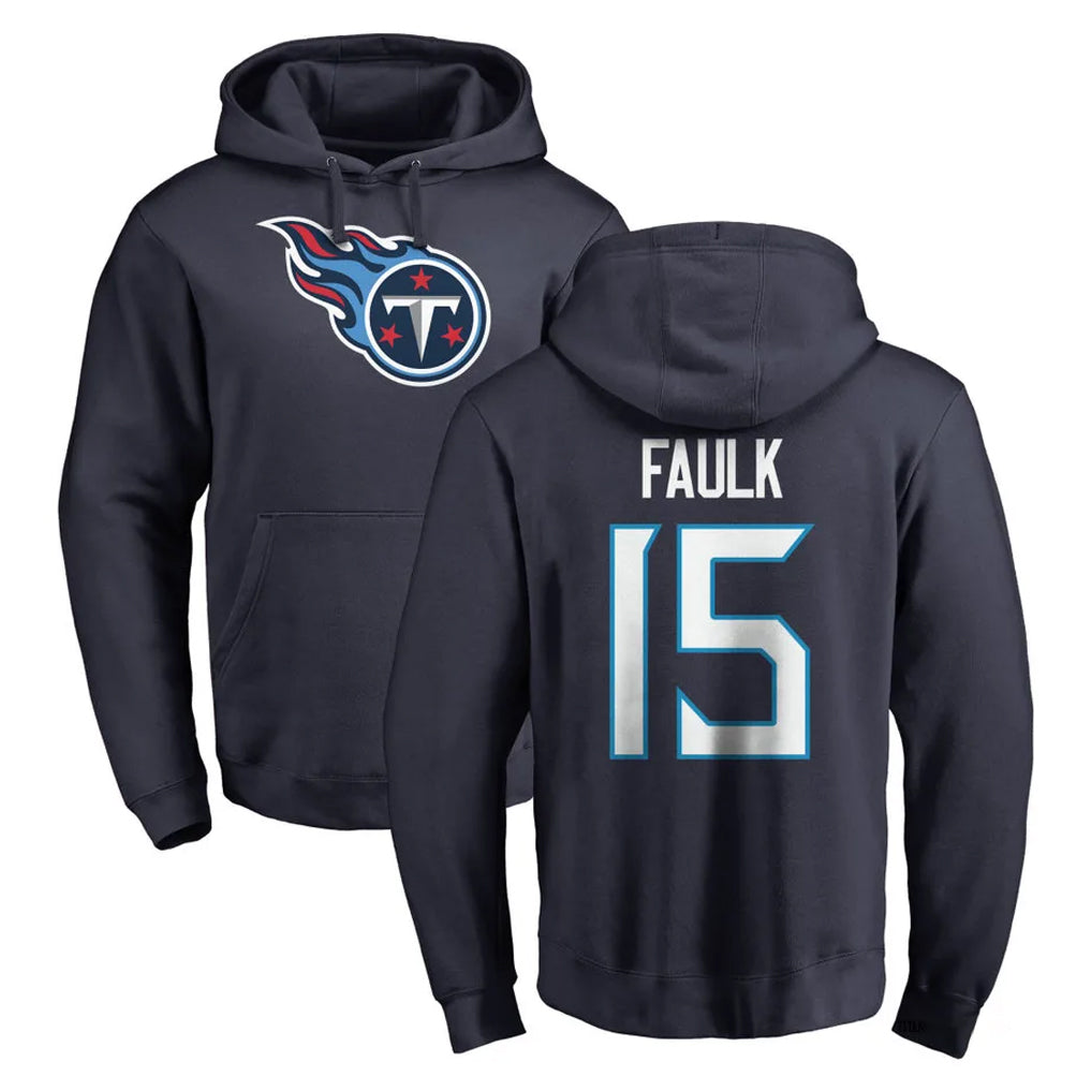 Choea T.Titans #15 Keldric Faulk Player Navy Logo Pullover Hoodies Home Game Stitched Jerseys