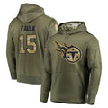 Choea T.Titans #15 Keldric Faulk Player Olive Salute to Service Pullover Hoodies Home Game Stitched Jerseys