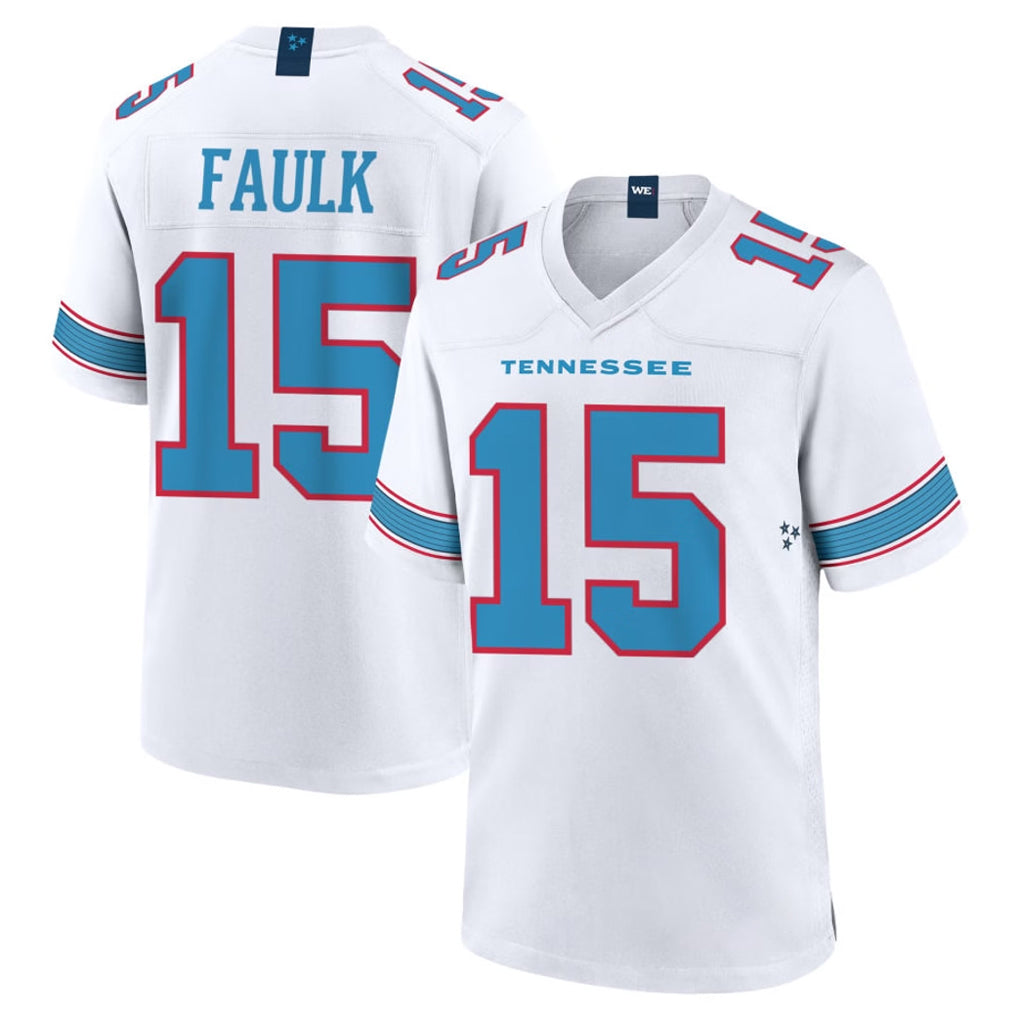 Choea T.Titans #15 Keldric Faulk Player White 2026 Game Home Stitched Jerseys