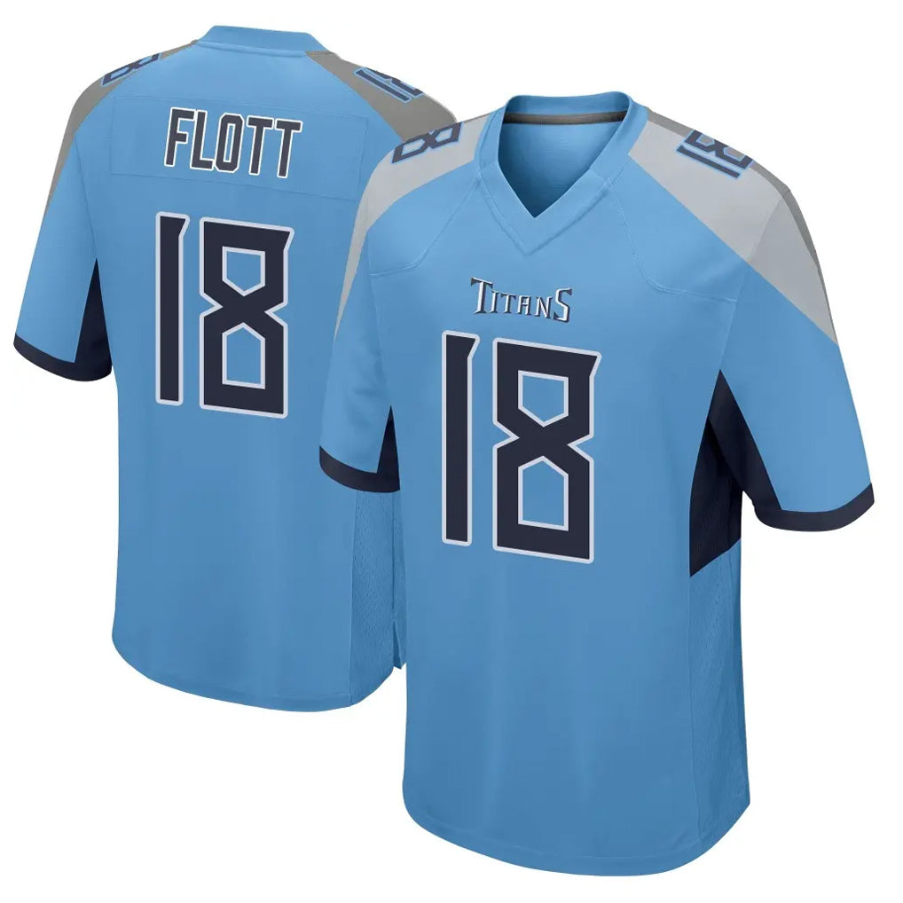 Choea T.Titans #18 Cor'Dale Flott Player Light Blue Home Game Stitched Jerseys