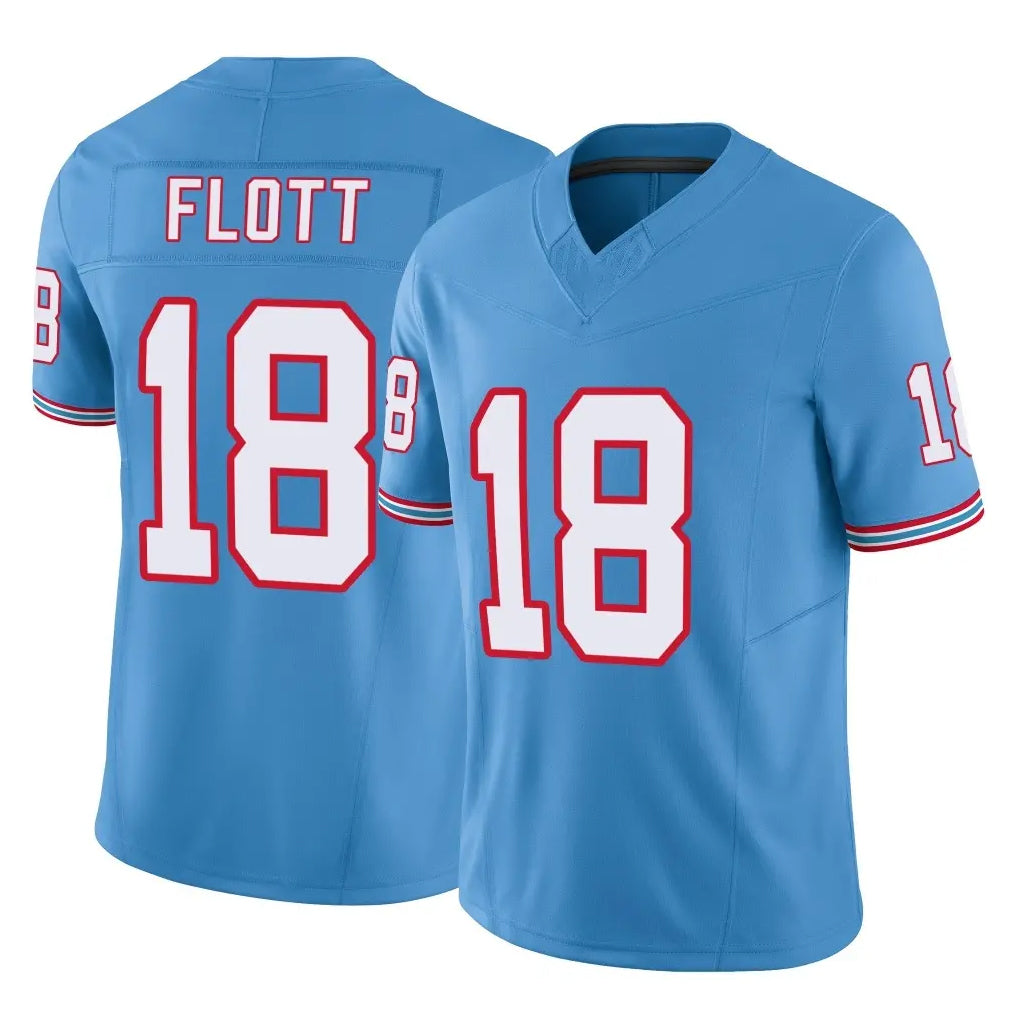 Choea T.Titans #18 Cor'Dale Flott Player Light Blue Limited Vapor F.U.S.E. Home Game Stitched Jerseys