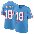 Choea T.Titans #18 Cor'Dale Flott Player Light Blue Oilers Throwback Home Game Stitched Jerseys